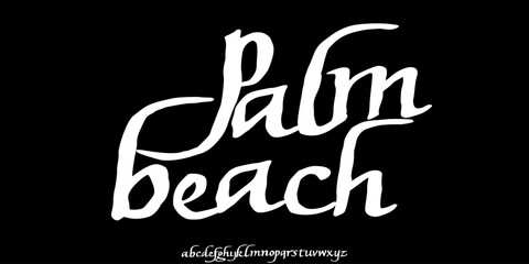 Bold brush vector font. Alphabet handmade brush with uppercase and lowercase.