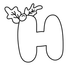 handdrawn alphabet with holly berry creation