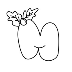 handdrawn alphabet with holly berry creation
