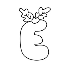 handdrawn alphabet with holly berry creation