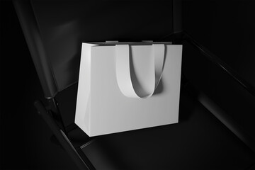 shopping bag in dark background mockup