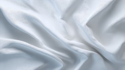 Obraz premium Smooth and Elegant White Fabric Drapery Showing Soft, Flowing Textures Perfect for Fashion, Interior Design, or Textile Backgrounds in Professional Photography