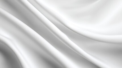 Fototapeta premium Elegant White Silk Fabric with Flowing Waves, Ideal for Fashion Design, Textiles, Backgrounds, and Artistic Projects in Interior Décor and Branding