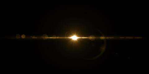 Yellow natural lens flare effect