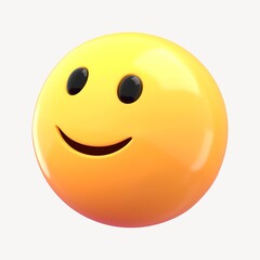 Slightly happy 3D emoticon illustration graphic