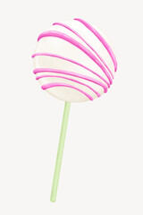Vanilla cake pop, party dessert illustration