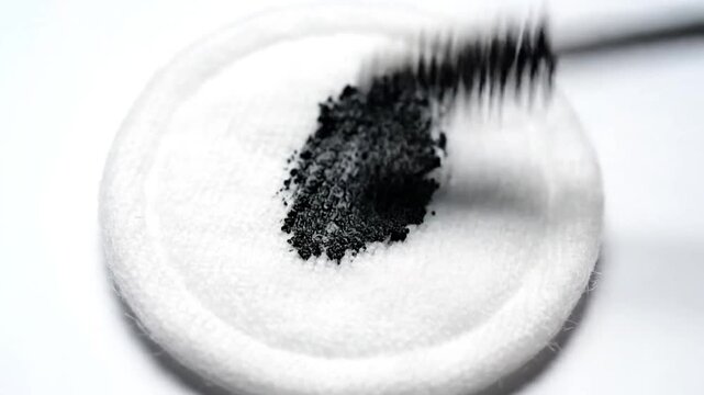 Cotton Pad with Mascara Smear, Vanity Flatlay