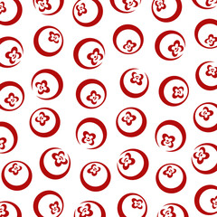 Cranberry pattern background set. Collection icon cranberry. Vector
