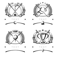 Golf label and icon set. Collection icons golf. Vector