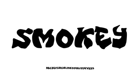 Elegant Font. Groovy Bold Font. Graffiti Font. Creative Hand Drawn Uppercase. Lowercase. Street Art Classic Lettering Fashion Typography modern decorative vintage concept vector illustration