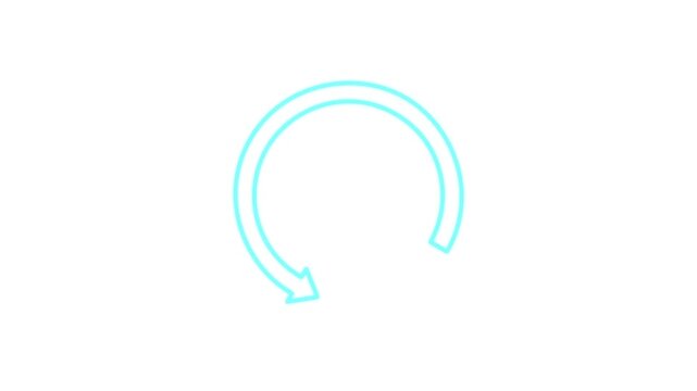 Blue Circular Arrow Rotating Smoothly on White Background