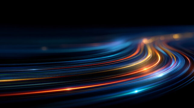 Colorful light trails creating a dynamic abstract pattern