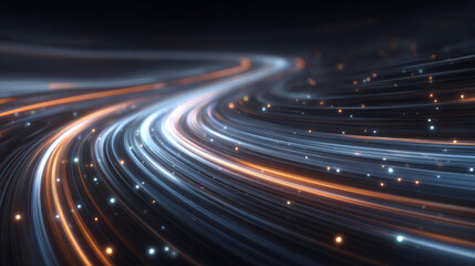 Abstract light trails creating a dynamic and futuristic visual effect