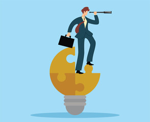 business idea concept. business strategy concept. problem solving concept. leadership way solving business difficulties finding missing element system