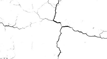 White wall Cracked concrete. Old cement broken texture with cracks Background 