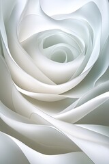 White paper rose, soft, curving petals