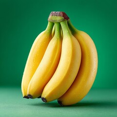 Fresh, vibrant bananas glistening with water droplets, perfect for healthy eating and vibrant recipes, ready to add a pop of color and nutrition.