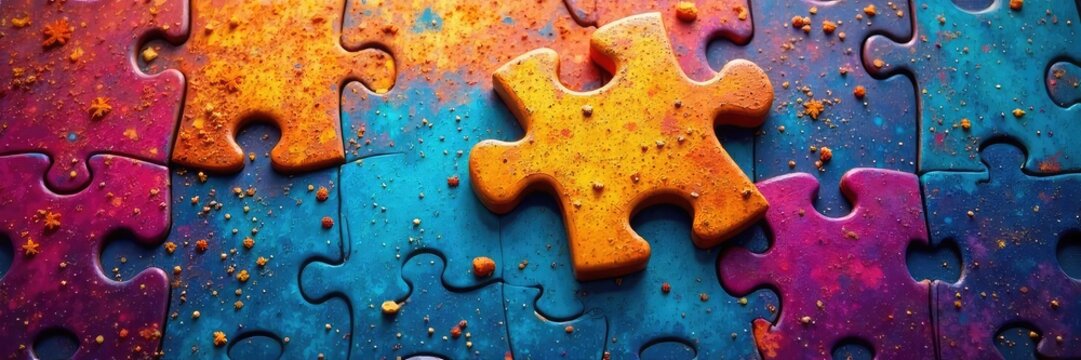 Triumphant completion of a challenging jigsaw puzzle; the final piece perfectly fits, signifying victory and accomplishment , puzzle image, reward
