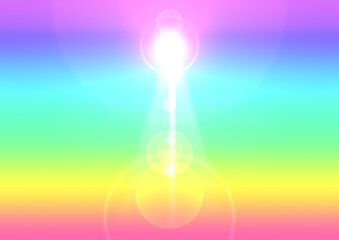 上昇する光・虹色