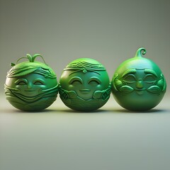 Smiley faces made using vegetables