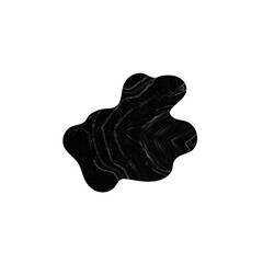 Irregular Black Fluid Blob with Marbled Texture
