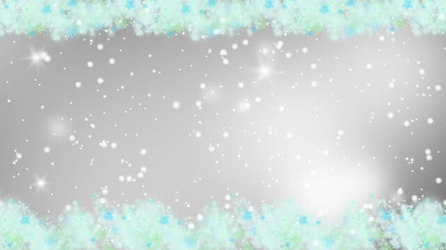 Christmas snowfall winter animation background.
