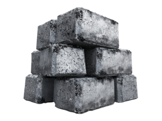 Stack of weathered metallic blocks industrial background, Isolated On White Background, Png Transparent