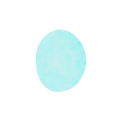 Abstract Watercolor Oval Shape in Aqua Blue