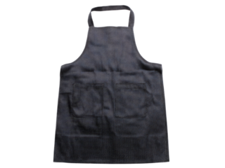 Dark gray kitchen apron with two pockets isolated on black background, Isolated On White Background, Png Transparent