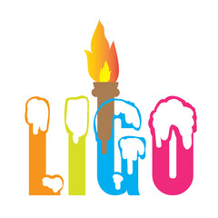 LIGO European event - vector illustration of a burning fire
