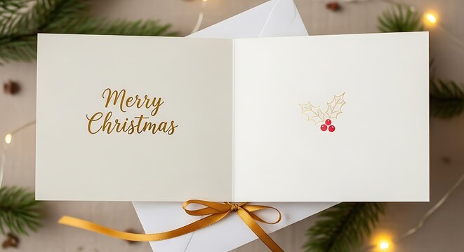 Festive Holiday Wishes: An elegantly presented Christmas card, adorned with the warm sentiment Merry Christmas, offers a message of holiday cheer.
