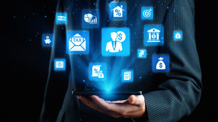 Personal finance with savings, investment and budgeting icons showing money management, financial planning and personal economic strategy. Gist