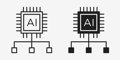 AI control icon in AI format, ideal for artificial intelligence, automation, and system management interface designs.