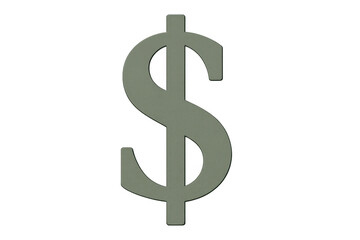 Obraz premium Dollar sign symbol representing currency, economy, and financial wealth on transparent background