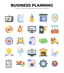 Fototapeta premium Collection of 25 Business Planning Icons. A Visual Guide to Strategic Management