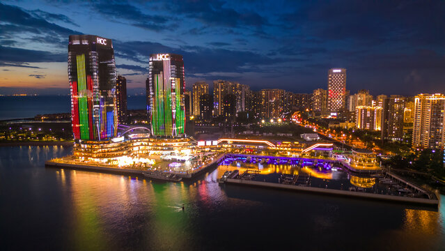 Haikou, China-SEP 13, 2025-The aerial photogrpahy of Haikou city, is the capital and most populous city of Hainan Island. Haikou city is situated on the northern coast of Hainan.