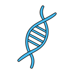 A blue dna molecule on transparent background