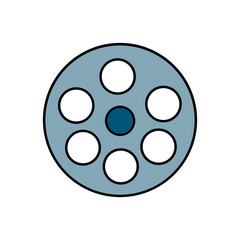 Film reel illustration on transparent background