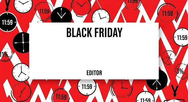 Black Friday Promotion: Dynamic graphic showcases the Black Friday shopping event, with a bold central text overlay and a vibrant backdrop.