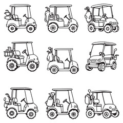 Golf Cart Journey Through Sunlit Golf Courses