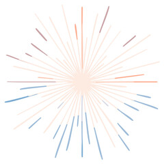 Fototapeta premium Abstract starburst burst of pastel colored lines radiating from a soft glowing center