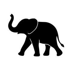 Obraz premium Elephant Silhouette, Black Elephant Icon
