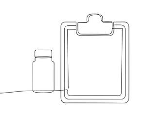 White plastic bottle with blank label, a product packaging container