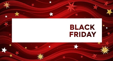 Black Friday Shopping Promotion: Captivating visuals of Black Friday sale, vibrant display of dynamic motion, creating anticipation for the shopping event with its radiant stars and waves.