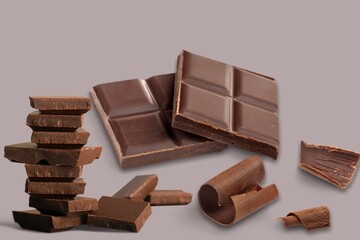 Milk chocolate tasty sweet bars pieces