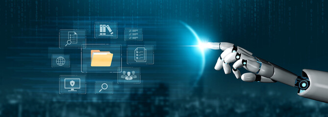 An AI assistant runs a smart document management system, providing intelligent file organization. The platform offers secure cloud data storage and automated information archiving. Fermion