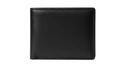 Closed black leather bifold accessory displayed against a solid dark background