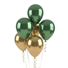 green balloons on white background