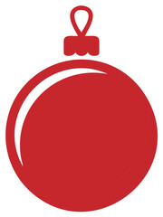 Obraz premium Simple red Christmas bauble ornament icon graphic illustration