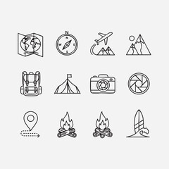 Travel & Adventure Line Icons set 1